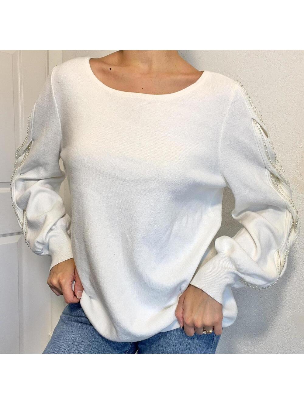 Ivory Embellished Sweater